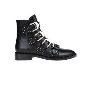 Jessica Buurman Black Leather Buckle Boots
